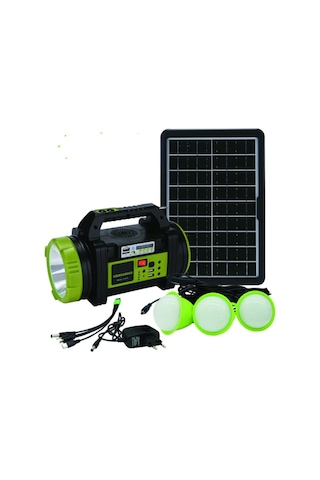 Wıson Ws-5683 Şarjlı 30w Solar Şarjlı Ev Aydınlatma Seti Ra Ve Fan Powebank