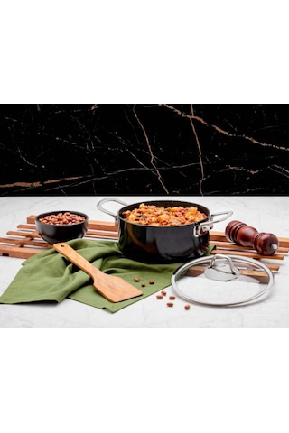 Zest Gusto Granit 26cm Derin Tencere siyah
