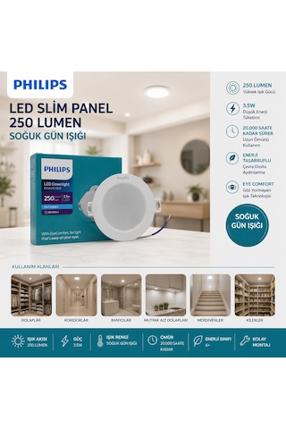 Northcity 3.5w Yuvarlak Led Slim Panel - 250 Lumen, Sıva Altı, 20.000 Saat Alüminyum - Beyaz