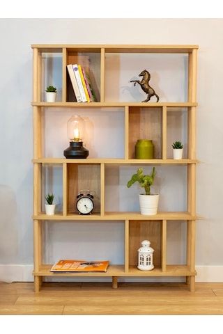 5 Raflı Modern Dekoratif Kitaplık Klasörlük Mutfak Rafı Çok Amaçlı Düzenleyici Raf-safir Meşe Safir Meşe