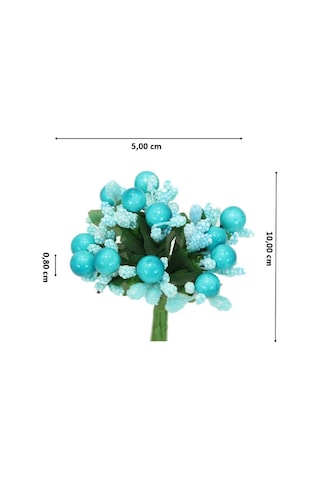 Yapay Çiçek, 12 Adetli Tomurcuk Cipso Demeti - 10 cm, Mavi
