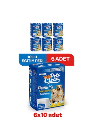 Pets Clean Eğitim Çiş Pedi 10lu 60 90cm 6'lı Paket