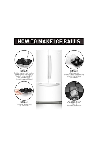 Dinosaurs Beans Three Beans 4 Delik Buz Topu Maker Büyük Küre Kalıp Silikon Buz Küp Tepsileri Viski Buz Topu Kalıp Küre Yuvarlak Siyah Kalıp Ahşap