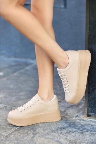 Papuç Sepeti 2596 Kadın Yüksek Topuk Günlük Sneaker Ayakkabı 001