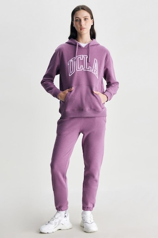 Ucla Rıley Mor Kapüşonlu Nakışlı Standard Fit Kadın Sweatshirt Mor