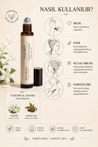 Yasemin Roll - %100 Doğal Vanilya & Jojoba Yağı 10 Ml