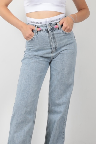 Giysa Jb Beli Lastikli Wide Leg Jean Kar Yıkama