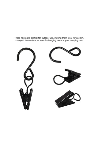 Kosona 50 Adet S形 Sünger, Paslanmaz Çelik, Ev Dekorasyonu, Bahçe, Partiler, Tente, Perde, Fotoğraf Asma Kancaları, Siyah Çok Renkli