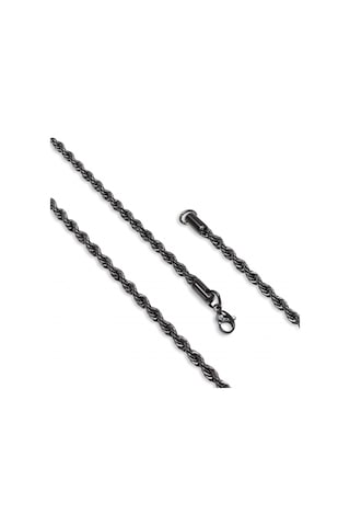 Fm Sarmal Halat Çelik Kolye 4mm 3183cek056 Siyah
