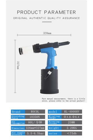 Rocol Rl-4000HV Havalı Kör Perçin Makinesi