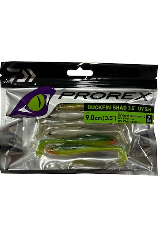 Daiwa Prorex Duckfin Shad 9cm 7 Adet Silikon Yem Uv Set
