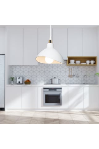 Handel Mika Tekli Tavan Sarkıt Avize Beyaz Renk Mutfak Hol Cafe İşletme Avize Beyaz