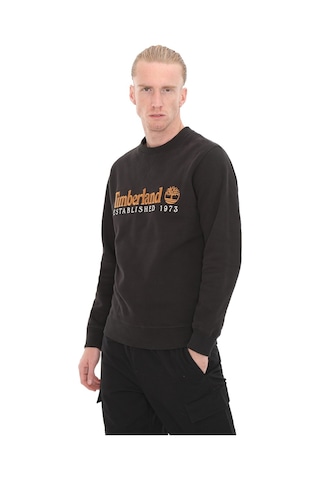B0a65dd0011-r Timberland Embroidery Logo Brush Back Crew Neck Erkek Sweatshirt Siyah