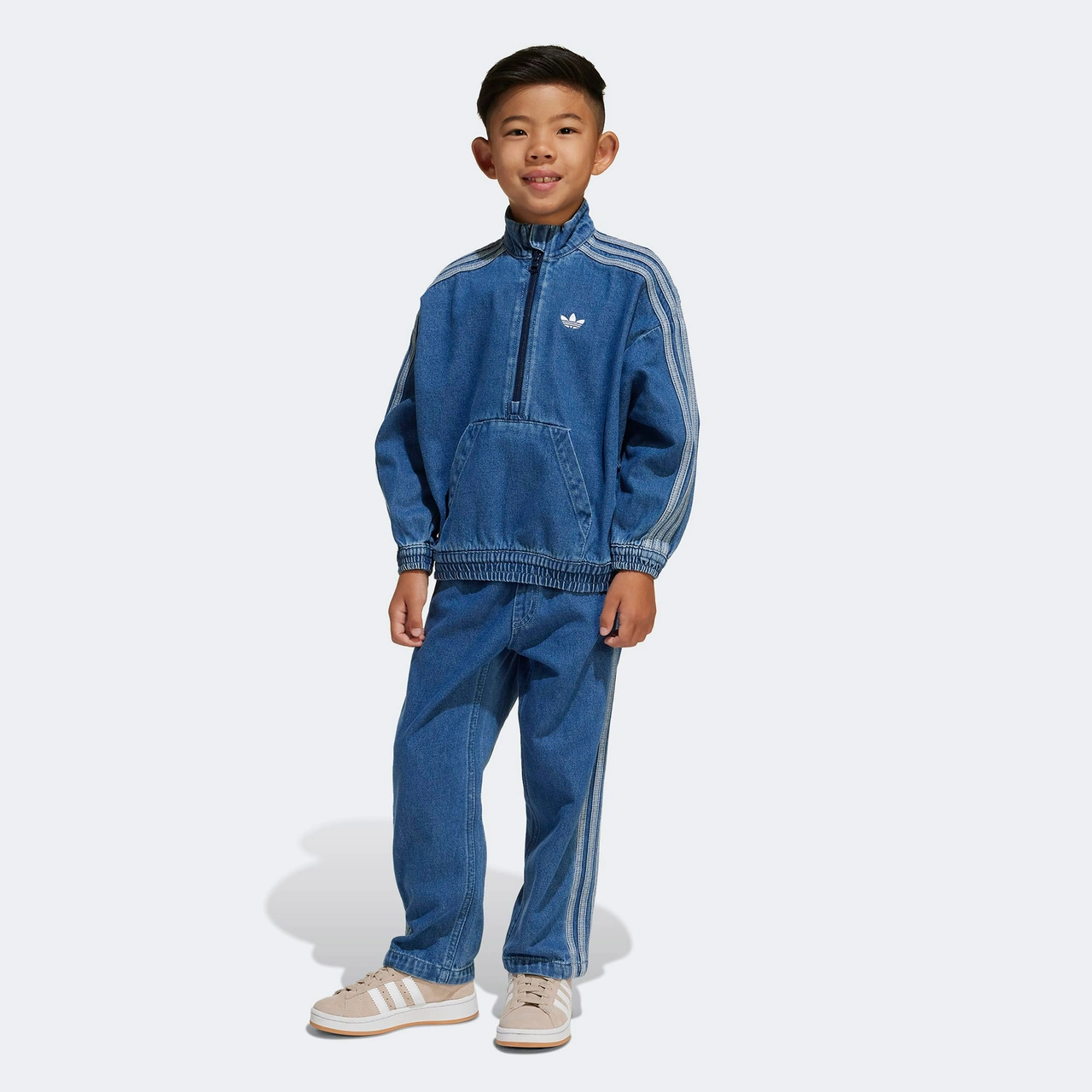 adidas Denim Set Çocuk Mavi Eşofman Takımı Jc7871 Mavi