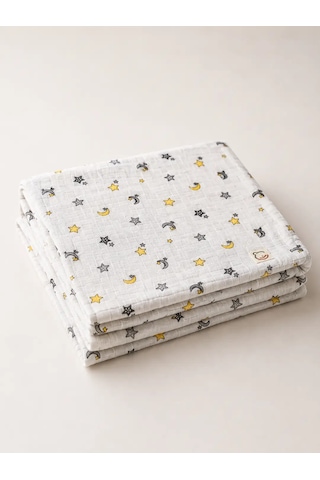 E&f Store Ay Ve Yıldız Desenli Bebek Battaniyesi Çok Renkli