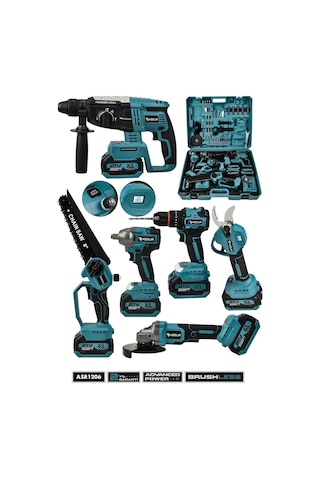 Assur 21v Darbeli Kömürsüz 6'lı Set S.s. Sökme-matkap Vidalama-kırıcı Delici Hilti-taşlama-testere-makas-2769