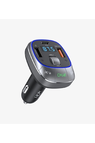 Linktech Fm Transmitter - Linktech Gf17 Premium 48w Üç Girişli 5.0 Bluetooth Fm Transmitter - Rgb Ça
