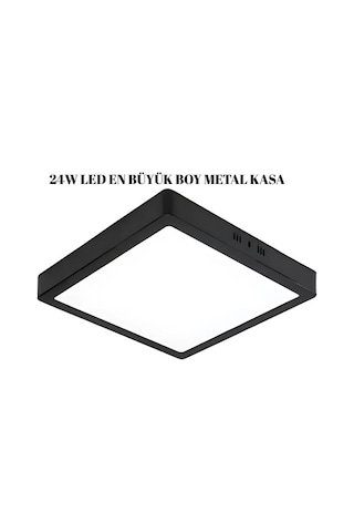 Kdl433b Smd Led Li Kare 24w Siyah Kasa Sıva Üstü Panel Armatür Beyaz