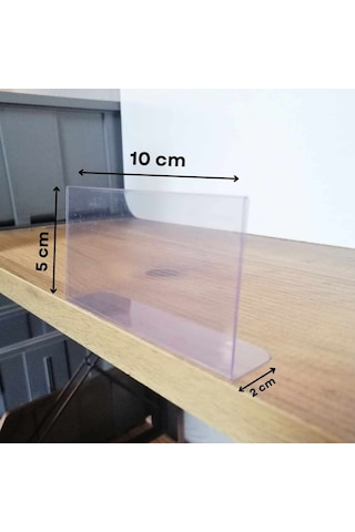 L Tipi Siperli Yapışkanlı Şeffaf Pvc Etiketlik 10x5cm 100lü Paket 100 Adet