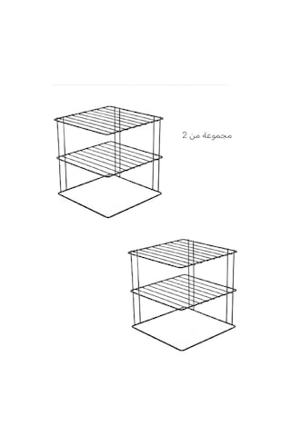 Eva Metal Tasarim Siyah 2 Adet Tabaklık 3 Katlı Dolap Içi Tabak Mutfak Ve Tezgah Düzenleyici Raf. Siyah