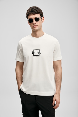 Lufian Thınk Modern Grafik T- Shirt Kırık Beyaz Kırık Beyaz 111020310100510