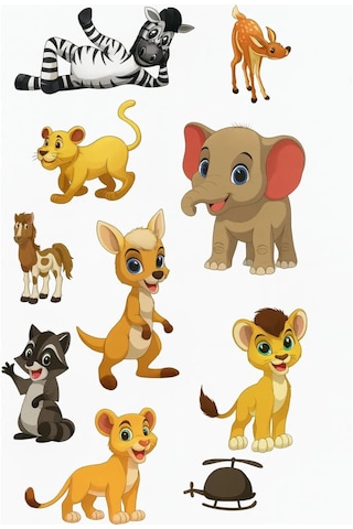 60 Çıkartmalı Sticker Kitabı Eğitici Etkinlik Kitabı Hayvanlar - Taşıtlar - 2'li