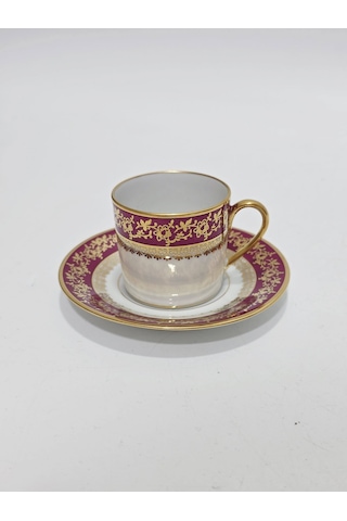 Objets D'art Çiçek Desenli Kahve Fincan Takımı Çok Renkli