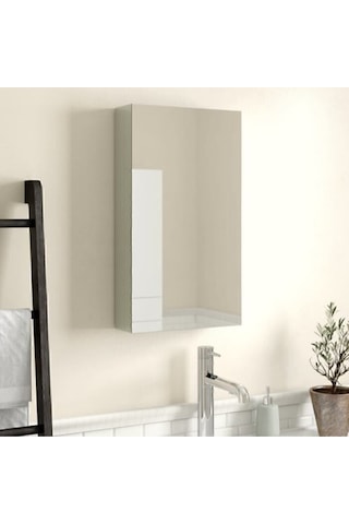 Taç-dek Tek Kapaklı %100 Suntalan Aynalı Banyo Dolabı Üst Modülü Beyaz