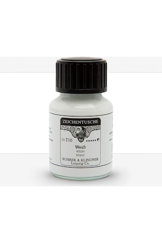 Rohrer&klingner Kaligrafi Mürekkebi Zeichentusche 29-airbrush-fırça-divit-sulu Boya 50ml-710-white Çok Renkli