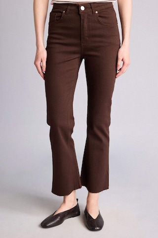 Defacto Crop Flare Fıt Yüksek Bel Bilek Boy Jean Pantolon H8501ax26spbn336 Kahve-bn336