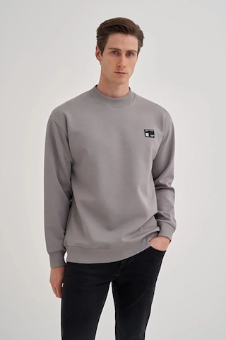 Cazador Relax Fit Pamuk Karışımlı Scuba Kumaş Sweatshirt-52480 Gri