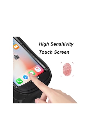 Taşınabilir Dokunmatik Ekranlı Bisiklet Tamir Çantası Dokunmatik Ekranlı Güneşlikli Su Geçirmez Telefon Çantası Telefon Tutucu Bisiklet Borusu Ön Çerçeve Çantası Bakım Aletli Bisiklet Çantası Cep Telefonu Kılıfı Siyah