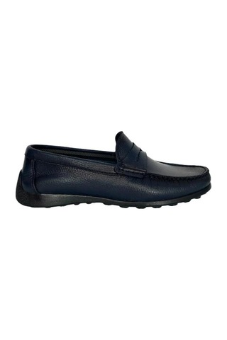Kemal Tanca 887 2556 Erkrk Hakiki Deri Loafer Ayakkabı Lacivert