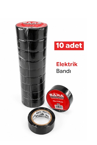 Elektrik İzolasyon Bandı Siyah 10 Yrd - 10 Adet