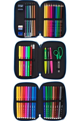 Mılan 081364fn Fun Renkli 3 Cepli Setli Kalem Çantası