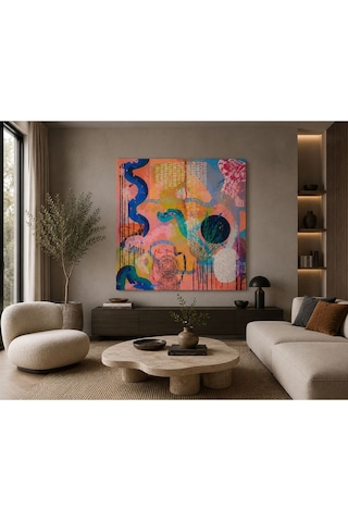 Modern Soyut Renk Patlaması Kanvas Tablo Çağdaş Abstract Art Duvar Dekoru Çerçevesiz Premium Baskı Salon, Ofis, Çalışma Odası Ve Yatak Odası Dekorasyonu