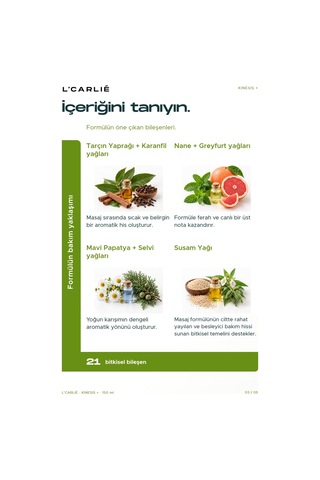L'carlıe Kinesis+ Sporcu Bakım Kremi Masaj 150 Ml
