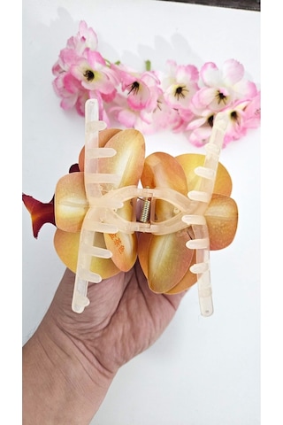 Orkide Çiçeği İncili Mandal Toka 10 Cm Çift Taraflı 1 Adet Çok Renkli 88460386