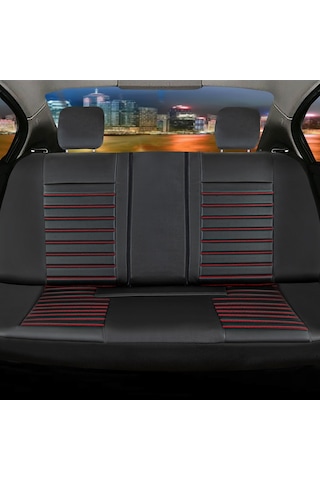 Ford Focus 1 Hatchback Deri Oto Koltuk Kılıfı Ön Arka Set Siyah Kırmızı Seri Şhn