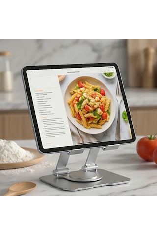360 Dönebilen Katlanabilir Metal Tablet Standı Telefon Ve Tablet Uyumlu Masaüstü Tutucu