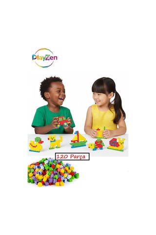 Master Tiktak Bloklar 120 Parça Çok Renkli Yapı Seti 3 Yaş+ Eğitici & Çıt Çıt