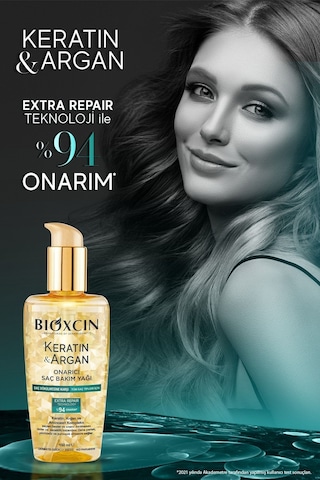 Bioxcin Keratin & Argan Onarıcı Şampuan300 ml + Kertin Argan Saç Bakım Yağı