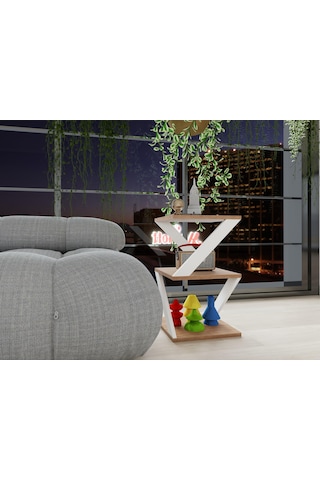 Bubon Yan Sehpa Marbellakiraz-beyaz Renk