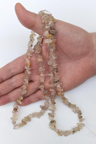 Altın Rutil Kuvars Kırıktaş Dizi-80 Cm Çok Renkli