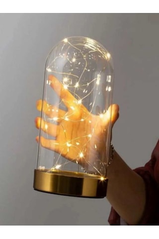 Led Işıklı Gold Ters Fanus 3 Metre Peri Tel Gün Işığı Gold Terary