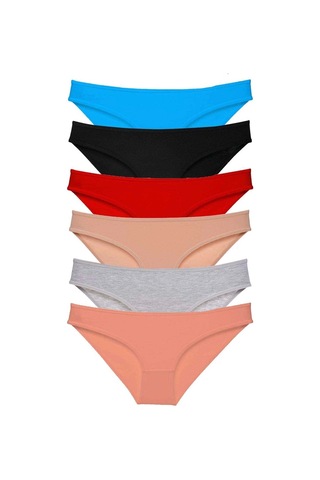 6 Adet Süper Eko Set Likralı Kadın Slip Külot Renk 1 Çok Renkli