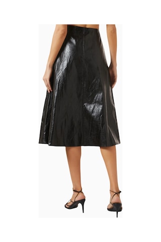 Marella Coated Twill Flared Midi Etek, Modern Ve Şık Tasarım Siyah