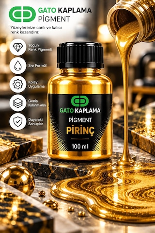 Gato Kaplama Solvent Bazlı Transparan Sıvı Pigment Boya 100 Ml Pirinç Renk Renklendirici