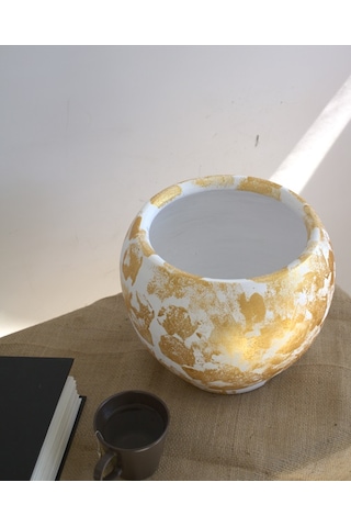 Çömlek Vazo 22x24 Cm Toprak Vazo Dekoratif Vazo