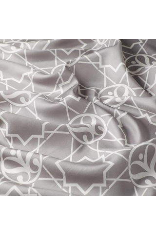 İpekevi Twill İpek Eşarp - Seljuk Monogram - Gri - Gri